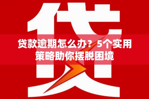 南屯贷款逾期怎么办？5个实用策略助你摆脱困境