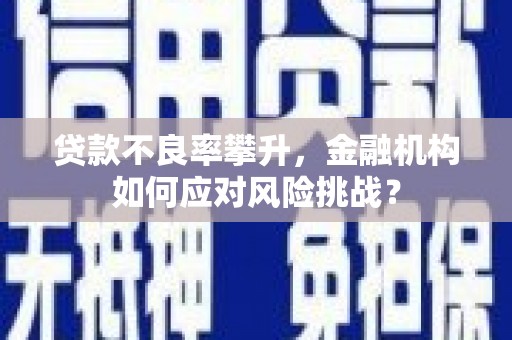 岱岳贷款不良率攀升，金融机构如何应对风险挑战？