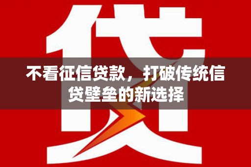 武胜不看征信贷款，打破传统信贷壁垒的新选择