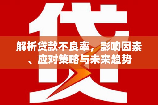 郁南解析贷款不良率，影响因素、应对策略与未来趋势