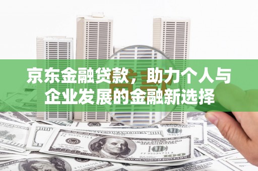 沙洋京东金融贷款，助力个人与企业发展的金融新选择