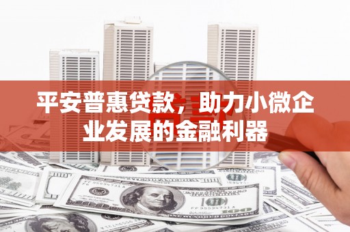 濠江平安普惠贷款，助力小微企业发展的金融利器