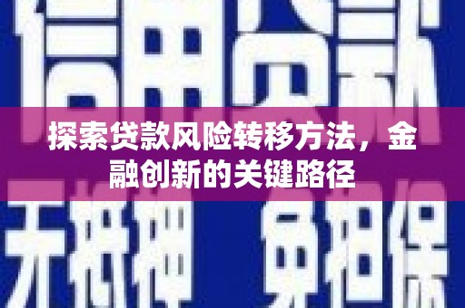 德钦探索贷款风险转移方法，金融创新的关键路径