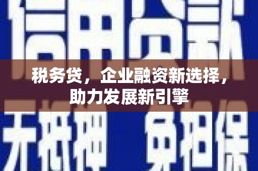 麻山税务贷，企业融资新选择，助力发展新引擎